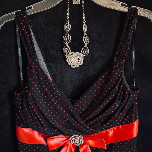 New Women’s ‘MY MICHELLE’ Red Polka Dot Slip-On Dress, Size Small - Picture 4 of 7